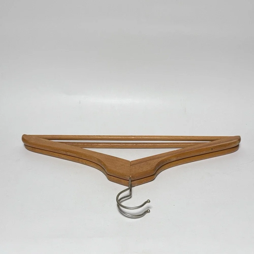 Vintage‎ Wooden Coat Clothes Suit Hangers Set of Two